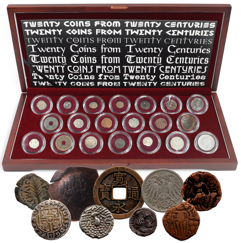Twenty Coins from Twenty Centuries: Boxed Collection of Coins from the First through the Twentieth Centuries AD