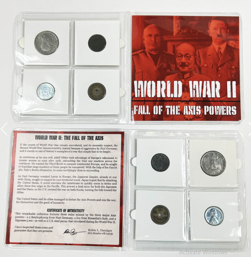 World War II: The Axis Powers Four Coin collection mini album