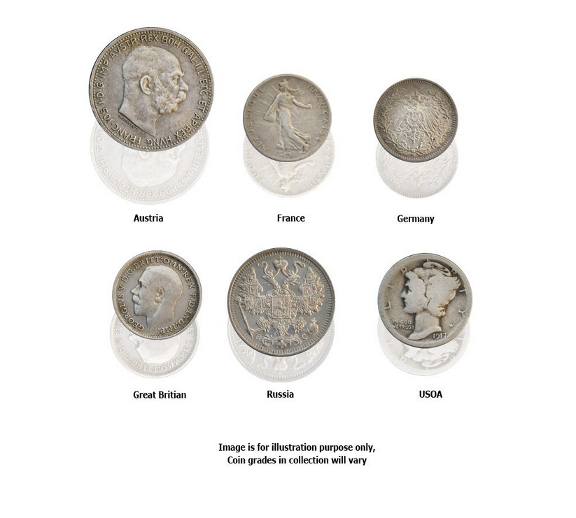6 Silver Coins of WW1