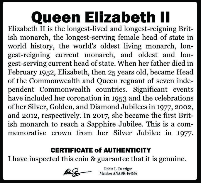 Queen Elizabeth II, Silver Jubilee Crown 1977