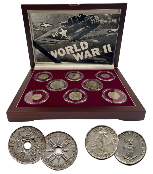 World War II: A Set of Eight Silver Coins