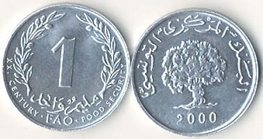 Front and Back of coin: metal type Aluminium